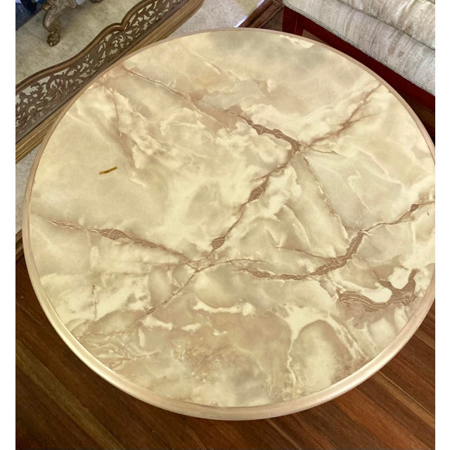 Vintage Coffee/Side Tables With Faux Marble Tops For Sale - Image 9 of 12
