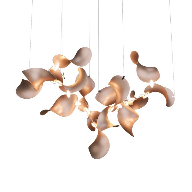 Contemporary Dune 16 Cluster Chandelier with Metallic Tone Shades from Moss Objects For Sale - Image 3 of 8