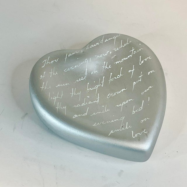 Vintage Boho Chic Ceramic Valentine Heart With ‘To the Evening Star’ Poem, by William Blake For Sale - Image 4 of 8
