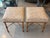 Pair Vintage Faux Bamboo Wood Benches Ottomans Newly Upholstered Quadrille For Sale - Image 10 of 12
