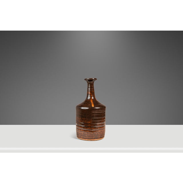 Japanese Japanese Modern Stoneware Studio Pottery Glazed Vase / Vessel, Japan, C. 1970s For Sale - Image 3 of 15