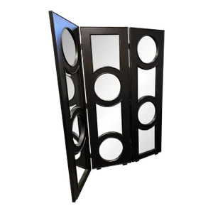 MCM Beveled Mirror Room Divider 3 Panel Screen
