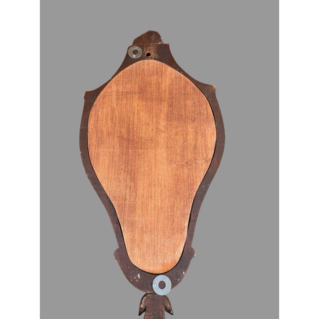 Wood Vintage Floral Carved Wall Hanging Clock Sweden Westerstrand For Sale - Image 7 of 10