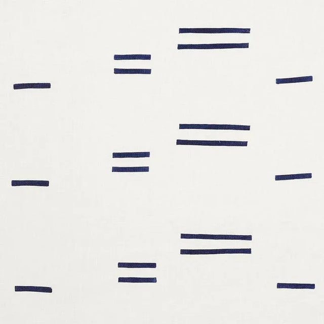 Mid-Century Modern Sample - Schumacher X Caroline Z Hurley Oaxaca Fabric in Navy on White For Sale - Image 3 of 3