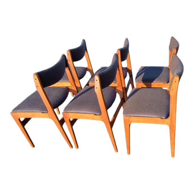 Wood 1950s Mid-Century Danish Teak Dining Table Chairs – Scandinavian Modern Set For Sale - Image 7 of 18