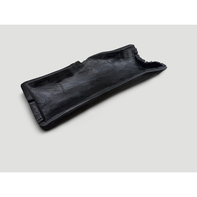 Contemporary Andrianna Shamaris Sculptural Charred Teak Wood Vessel For Sale - Image 3 of 18