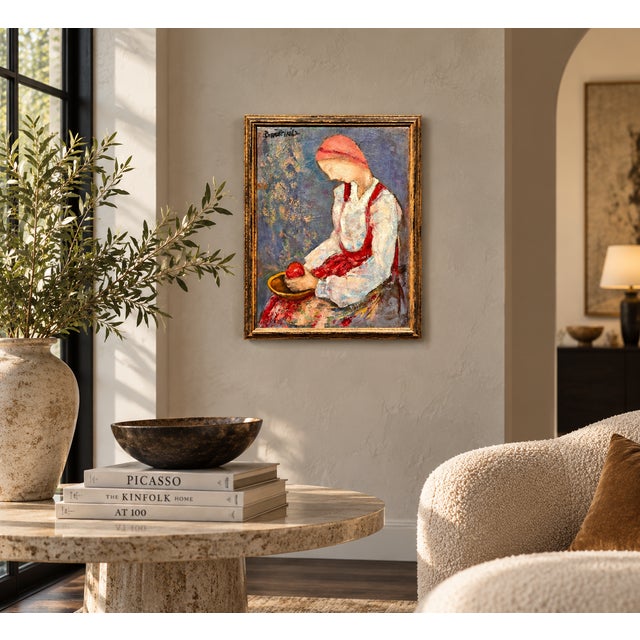 Theresa Bernstein "Contemplation With a Red Apple” 1962 American Modernist Oil Painting For Sale - Image 11 of 11