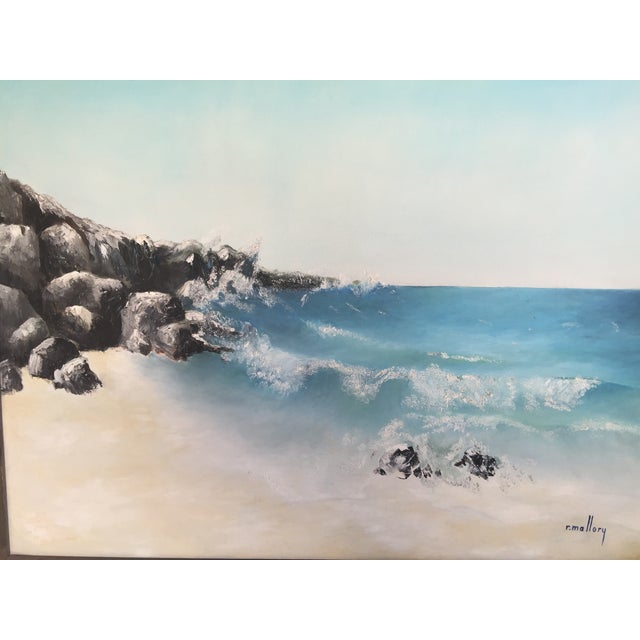 Vintage Ocean Scene With Rustic Frame | Chairish