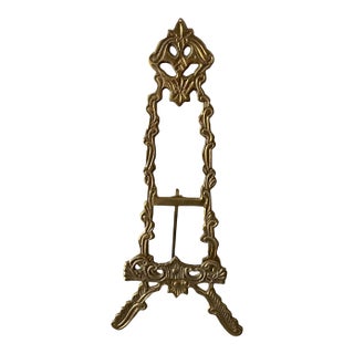 Vintage Ornate Brass Tabletop Easel For Sale