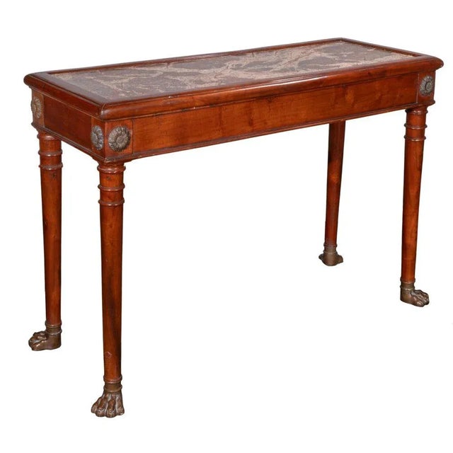 Traditional Theodore and Alexander Carved Mahogany and Marble Console Table For Sale - Image 3 of 12