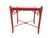Bold vintage Palm Beach style faux bamboo table featuring a vibrant bright pink and orange finish with classic coastal...
