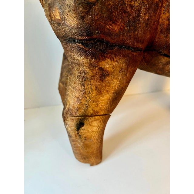 Brown Early 20th Century Hand Carved Folk Art Standing Pig For Sale - Image 8 of 12