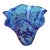 Vintage MCM Paul Bendzunas Studio Hand Blown Art Glass Blue Handkerchief Vase For Sale