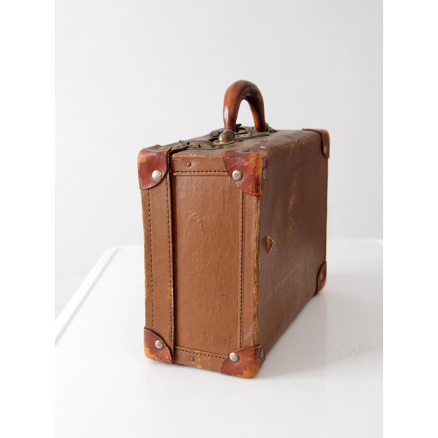 Animal Skin Vintage Miniature Leather Suitcase Travel Case For Sale - Image 7 of 15