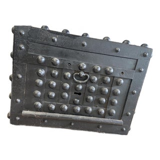 Antique Riveted Iron Safe - Sandwich, Il Antique Fair Find For Sale