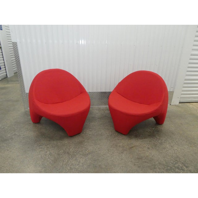 Vintage Fire Engine Red Italian Lounge Chairs - a Pair For Sale - Image 13 of 13