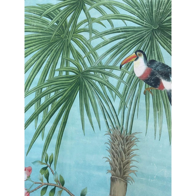 Green W24”*h53“/Panel, Amazonia Triptych, Wall Artwork, Painting , No Frame, Tea Wallpaper For Sale - Image 8 of 8