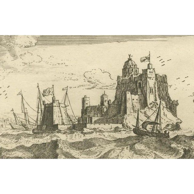 Peeters, View of Bartanico in the Aegean Archipelago with Fortifications and Ships, 1680, Print For Sale - Image 5 of 7