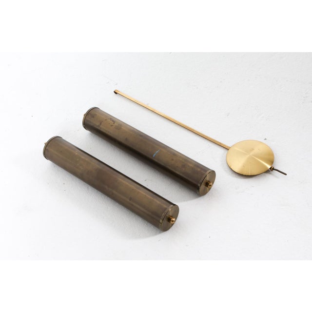 1960s German Oak & Brass Wall Clock For Sale - Image 10 of 10