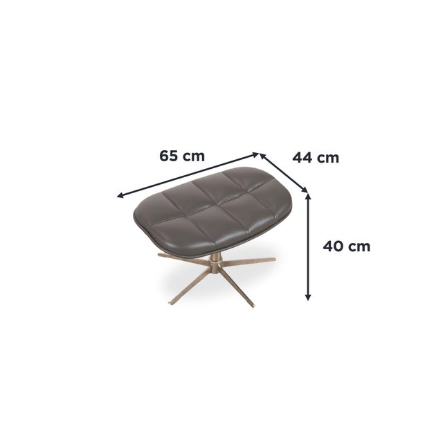 Modern Boston Leather Armchair with Ottoman in Grey Brown Taupe Estoril Semi Aniline Leather 0959 with Manual Swivel and Rocking Function from Boconcept For Sale - Image 3 of 18