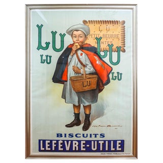 Lu Biscuit Framed Poster After Firmin Bouisset For Sale