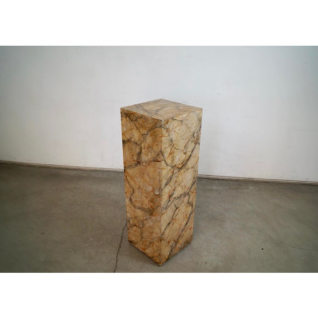 Drexel 1970’s Postmodern Faux Marble Pedestal Column For Sale - Image 4 of 12