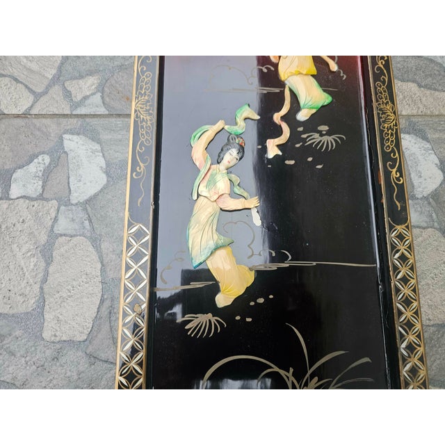 Japanese Wooden Picture, 1950s For Sale - Image 9 of 9