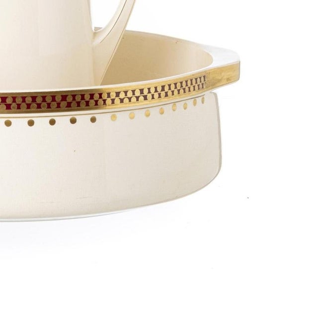 Porcelain Pitcher with Basin by Villeroy & Boch from Boch Frères, Set of 2 For Sale - Image 5 of 6