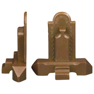 Bronze Craftsman Book Ends For Sale