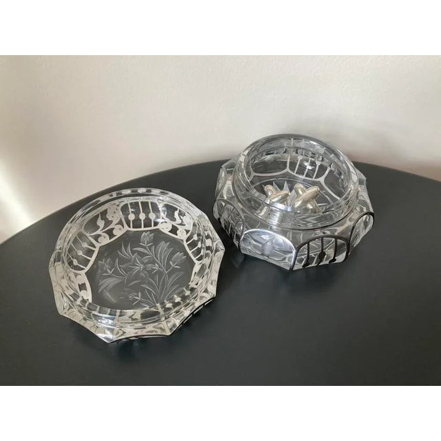 Jewelry Box With Silver Overlay by Heisey, Early 20th Century For Sale - Image 14 of 18