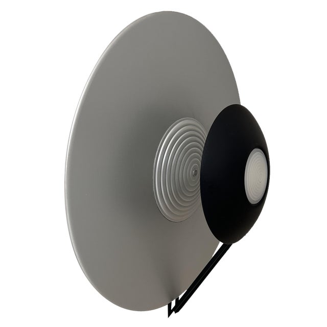 Wall Light in Aluminum and Sandblasted Glass, Italy, 1980s For Sale