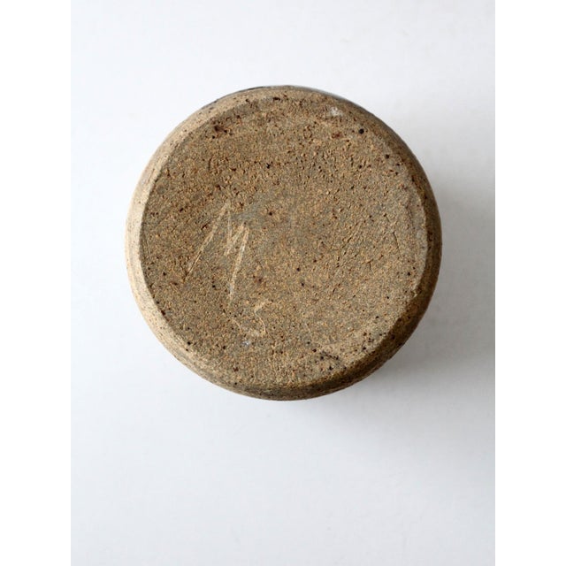 Tan Vintage Studio Pottery Cachepot For Sale - Image 8 of 9