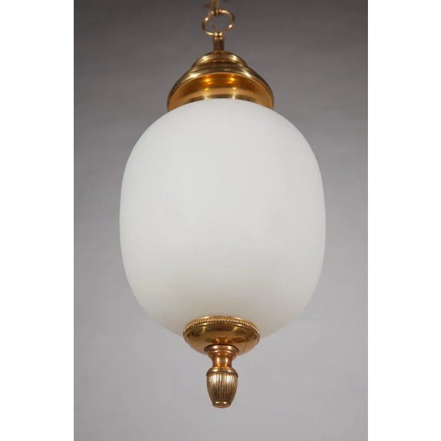 Hollywood Regency Italian Pendant Lamp in Opaline, 1950s For Sale - Image 6 of 10