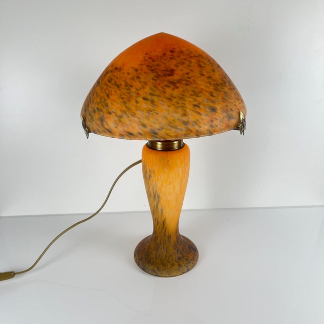 Mushroom Lamp in Speckled Orange Glass from Massive Lighting, Belgium, 1970s For Sale - Image 14 of 14