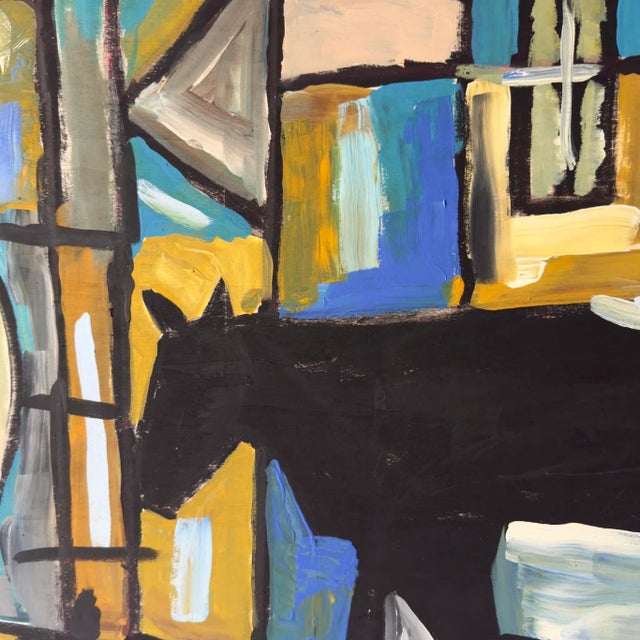 Original Abstract Folk Art Painting by Leon Collins, C. 2024 For Sale - Image 9 of 11