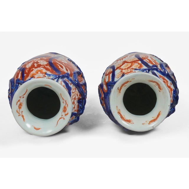 1920s Pair Antique Small Imari Vases For Sale - Image 5 of 7