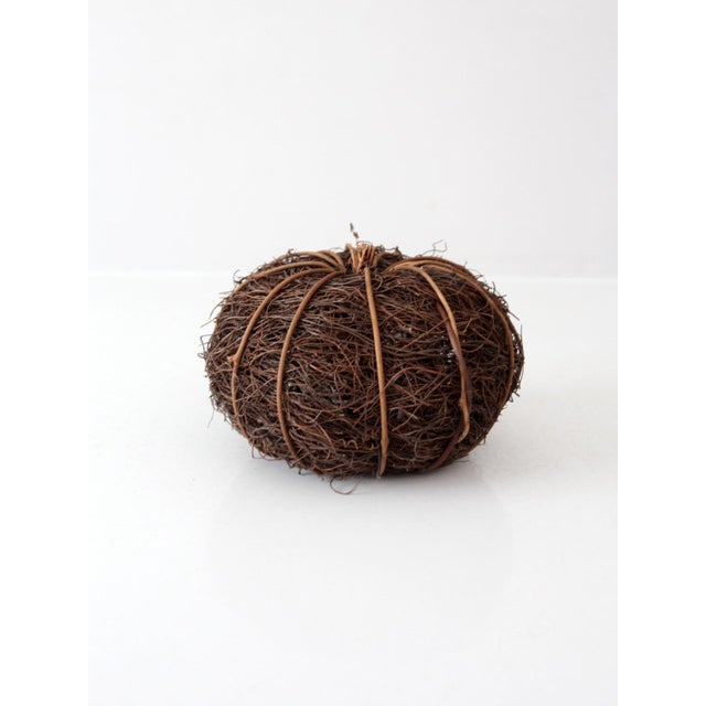 Vintage Woven Grapevine Pumpkin Fall Decor For Sale - Image 4 of 11