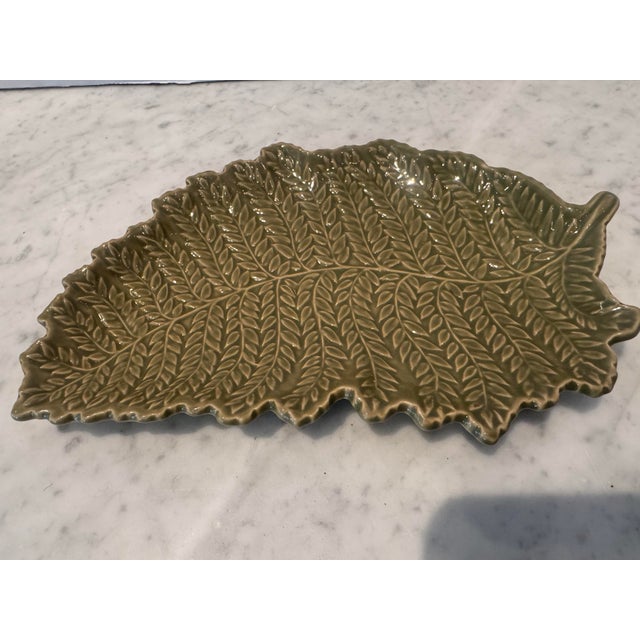 2010s Pair of Ceramic Fern Side Plates For Sale - Image 5 of 5