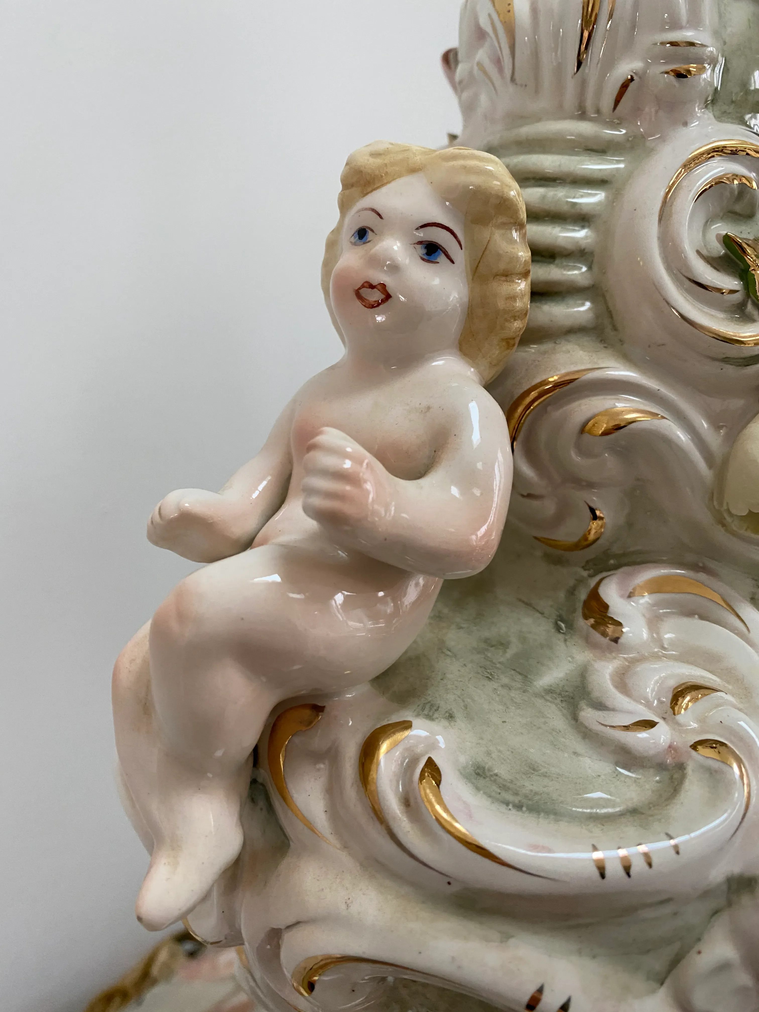 20th Century Italian Capodimonte Porcelain Lamps - a Pair | Chairish