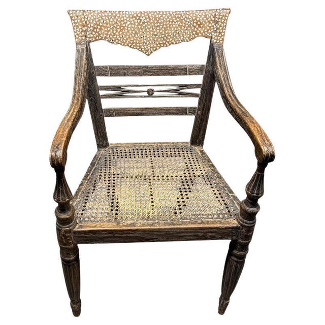 Andrianna Shamaris Rare Antique Raffles Arm Chair For Sale - Image 15 of 18