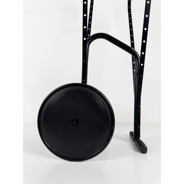 Italian Postmodern Valet Stand on Wheels in Enameled Iron, 1980s For Sale - Image 15 of 18