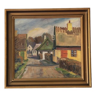 Landscape Composition, 1950, Oil Painting on Canvas, Framed For Sale