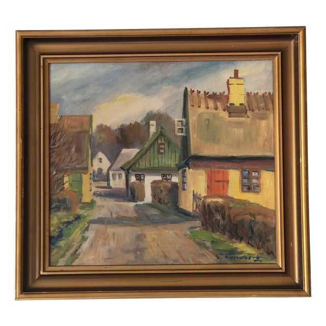 Landscape Composition, 1950, Oil Painting on Canvas, Framed For Sale