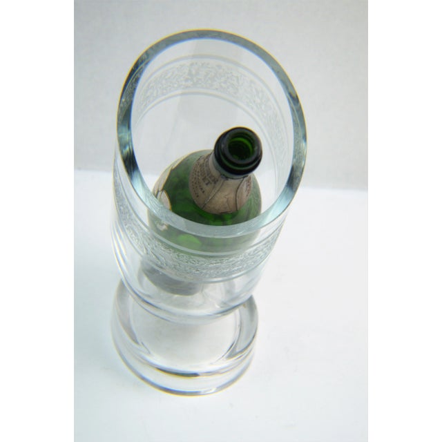 Crystal Slanted Etched Wine Ice Bucket For Sale - Image 5 of 7