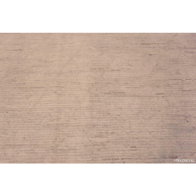 Contemporary Nazmiyal Collection Ivory Minimalist Solid Abstract Modern Room Size Area Rug For Sale - Image 3 of 7