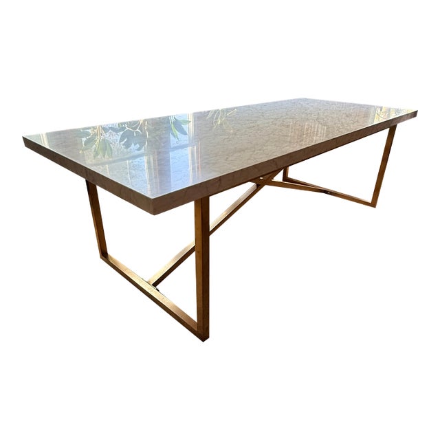 Rh 96” Torano Marble Dining Table For Sale