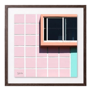 “Miami Beach 02” Giclee Archival Pigment Print 24x24 Framed in Walnut For Sale