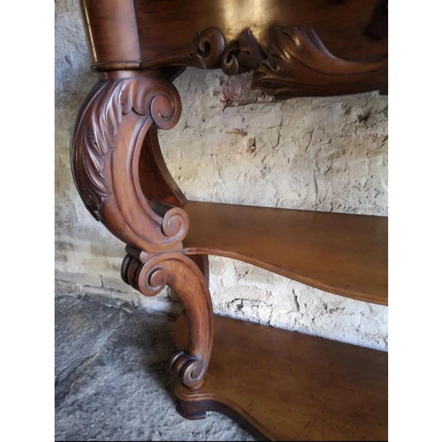 Antique French Empire Napoleon III Console Table in Mahogany, 1860 For Sale - Image 12 of 18