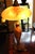 Vintage Art Nouveau Blown Glass Table Lamp W/ Brass Base, Caramel Slag, Houze For Sale - Image 4 of 15