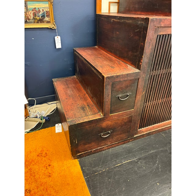 Antique Step Tansu Cabinet (Kaiden Dansu) Staircase Chest For Sale In Boston - Image 6 of 16